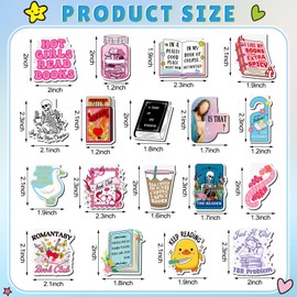 Skyygemm 18 Pcs Funny Magnetic Bookmarks Magnet Bookmarks Fun Cute for Reading Bookworm Booklover Women Work Adults Travel School Teacher Office Supplies Gifts