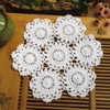 kilofly Crochet Cotton Lace Table Placemats Doilies Pack, 4pc, White,