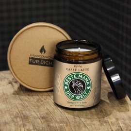 Muttertag Geschenk | Kaffee Duftkerze mit verschiedenen Motiven | Handgemacht aus Sojawachs | In Geschenkbox | Beste Mama Geschenk Idee | Tochter