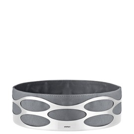 Stelton Embrace Bread Bowl, Bread Basket with Bread Bag, Stainless Steel, Cotton, Grey, Ø 23 cm, X-28-3-4