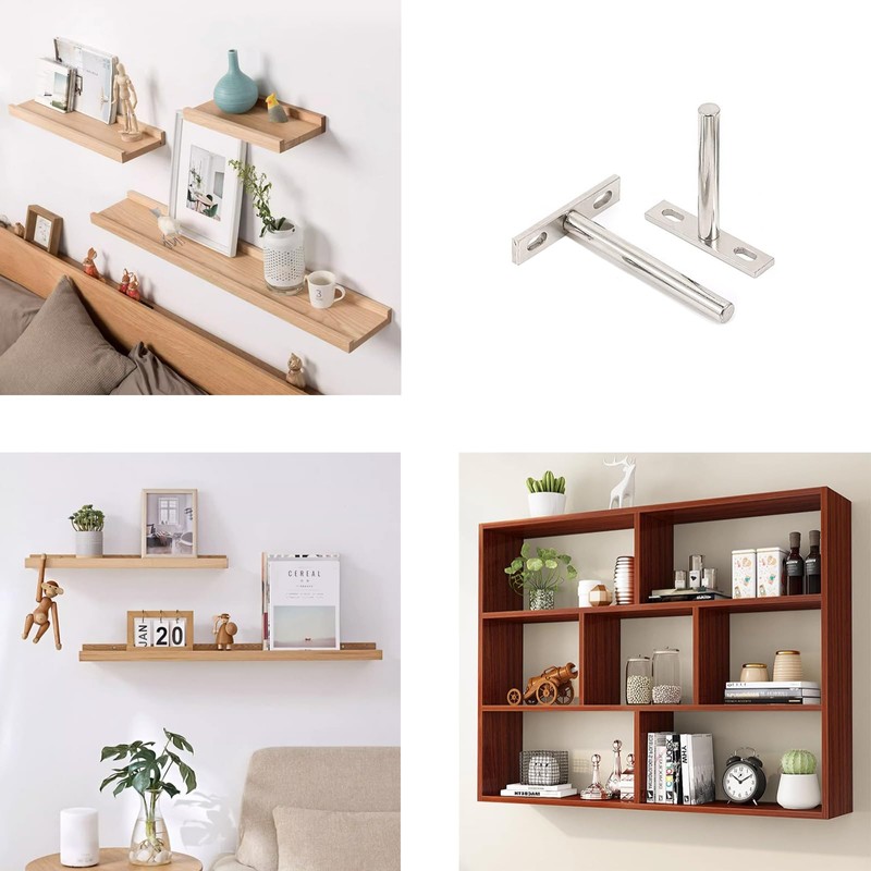Gad2go 4 Pieces Floating Shelf Brackets 75mm Heavy Duty Invisible