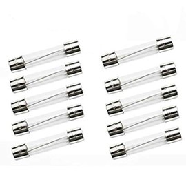 Compstudio 20Pcs T2AL250V 6x30mm 2A 250V Slow Blow Fuse Glass Slow-Acting Time-delay Fuse (1/4" x 1-1/4")
