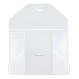 JAM PAPER Plastic Portfolio Envelopes with Tuck Flap Closure - Small - 4 1/4 x 6 1/4 x 1/4 - Clear Frost - Sold Individually
