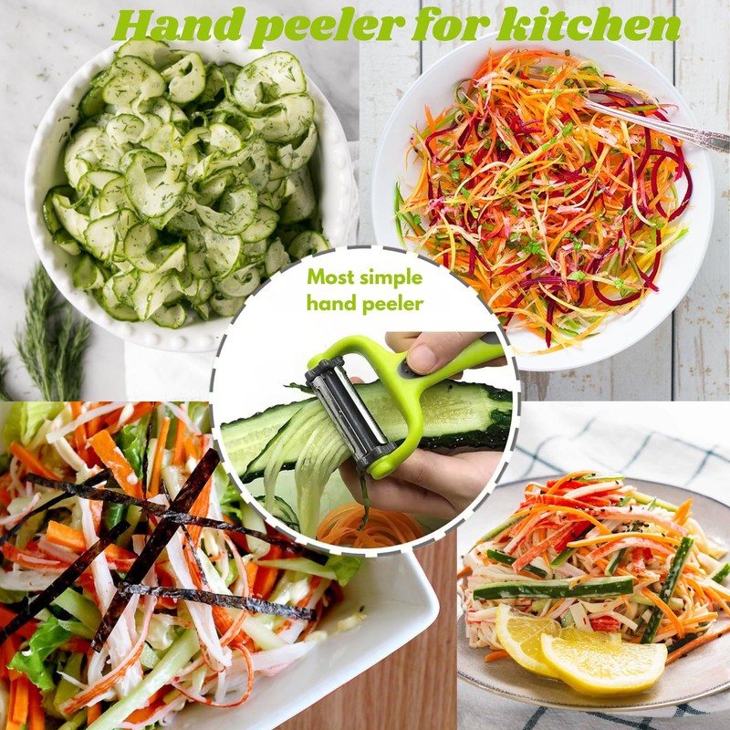 3-in-1 Multifunction Peeler with Rotatable Blades Stainless Steel Ergonomic Handle