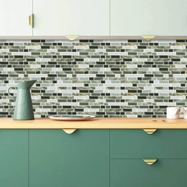 STICKGOO Thicker Design Peel and Stick Tile Backsplash, 12”×12”Stick on Backsplash for Kitchen, Self Adhesive Tile for Kitchen Backsplash and Bathroom(10 Sheets, Mixed Green)