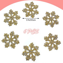 DHER Iron-On Patches, Iron-On Patches, Mixed Iron-On Patches, Pack of 6, Pentagram Iron-On Patches, Star Pattern, Iron-On Patches, Shoes and Hats, Fabric Patches, Bags (Snowflakes)