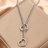 Heart Slip Chain Necklace for Women Men Punk Rock Long