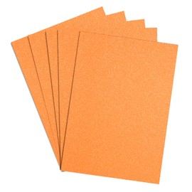 Springboard Fluorescent Glitter Card 5-Pack - A4 Sheets of 230gsm Coloured Glitter Card for Arts and Crafts with Non-Shed Design for Less Mess - Fluorescent Orange