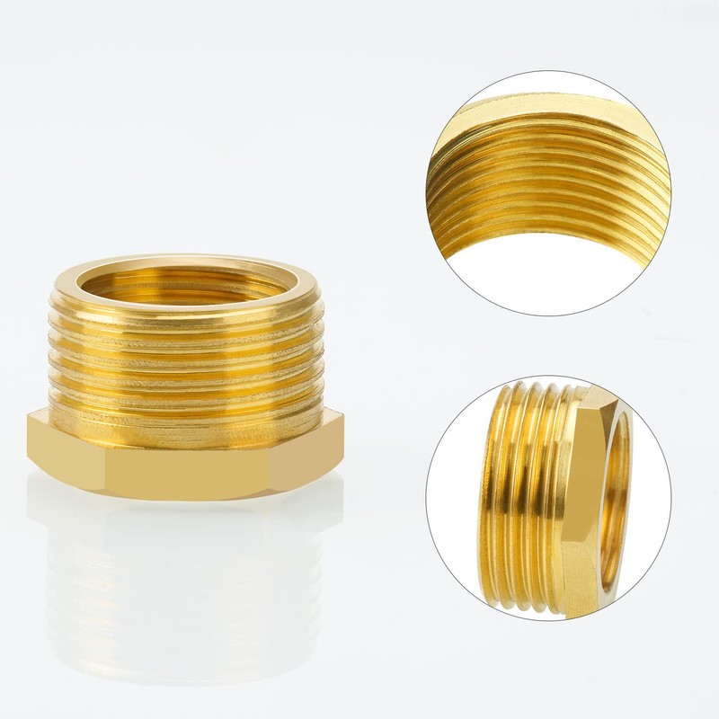 nutmanel Reducer Reducer 3/4 to 1/2 Inch Brass Pipe Connection