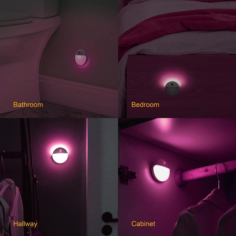 YUNLEX 2 Pack Motion Sensor Night Light, 3 Lighting Modes,