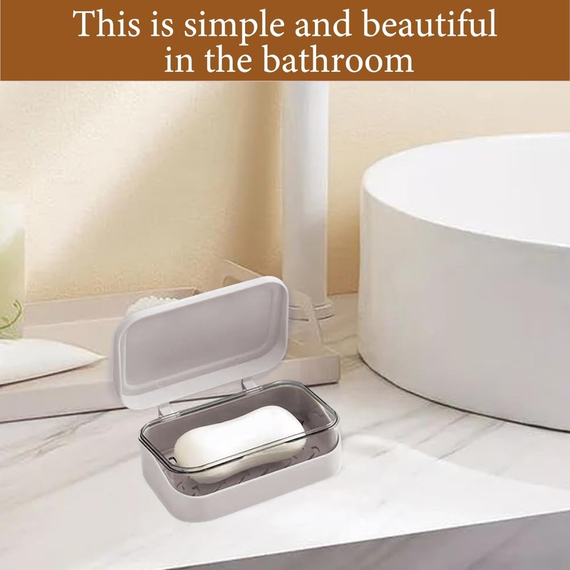 Plastic Soap Box with Lid & Removable Drainer | Travel-Friendly