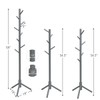 Tangkula Coat Rack Freestanding, Rubber Wood Coat Stand with 8