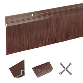 6 Pack Door Brush Sweep | 2.80" x 39.3" CEPIA Brown Aluminum Seal for Garage, Roll-Up & Exterior Doors for Gaps Up to 3" | Install on Bottom, Side, Top & Thresholds (236", 20 FT)