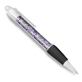 Destination Vinyl ltd Beautiful and comfortable White Ballpoint Pen(Black Ink) - Purple Killer Whales Narwhal Orca Ocean #24166