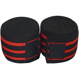 Weightlifting Knee Wrap (Pair), Red