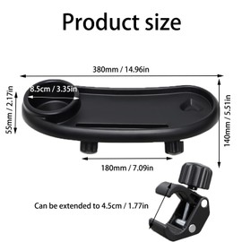Stroller Food Tray, Universal Stroller Tray, Universal Snack Tray for Stroller, Water Bottles, Food, Mobile Phones, Etc, Small Things (Black)