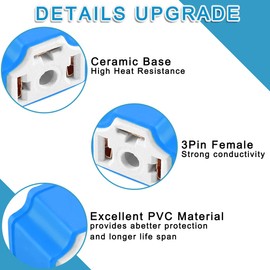 MKBKLLJY 4PCS H4 HB2 9003 Pigtail Socket Wiring Harness Headlight Plug Heavy Duty 16AWG Ceramic Headlight Connector 12V-24V 7A with Cold Pressed Connector for Car Truck Boat Marine Fog Light