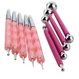 CESFONJER 9 Piece Metal Ball Stylus, Nail Pen, Stainless Steel DIY Clay Ceramics Pottery Sculpture Tool, Modelling Tool Set