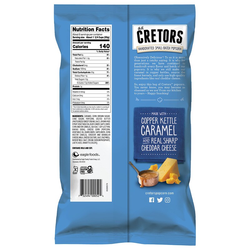 G.H. Cretors’ Gourmet Caramel Corn Popcorn – Irresistible Cheese &