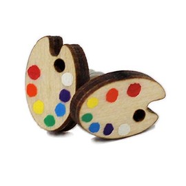 Hand-Painted Happy Little Paint Palette Stud Earrings