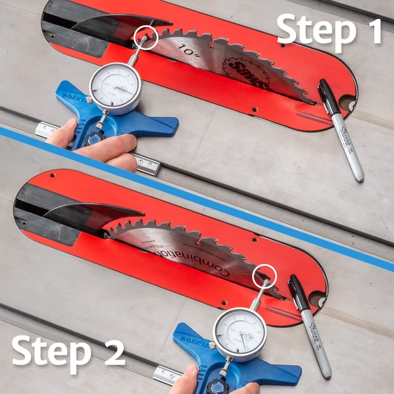 Rockler Table Saw Alignment Gauge - Precision Dial Indicator Table