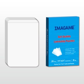 IMAGAME Self-Sealing Laminating Pouches, 4.4" x 6.4'', 18mil, 20 Pack, Easy-to-Use, No Machine Needed, Preserve Photos, Cards & More, Durable, Waterproof Seal, Ideal for Home, Office & School Use