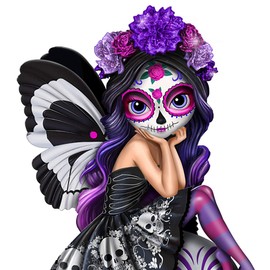 The Hamilton Collection Jasmine Becket Griffith Spirit of The Dearly Loved Glow in The Dark Sugar Skull Figurine