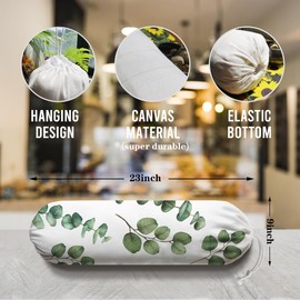 Green Leaves Grocery Bag Holder, Wall Mount Bags Holder for Kitchen Car Camping, Trash Bag Organizer, Kitchen Housewarming Gifts for Women Family Friends Grandma Mom, bags-10