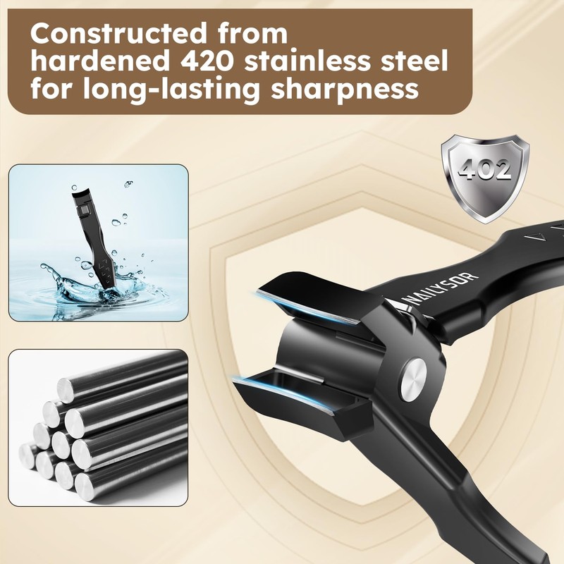 German Nail Clippers for Men Women with Catcher, Toenail Clippers