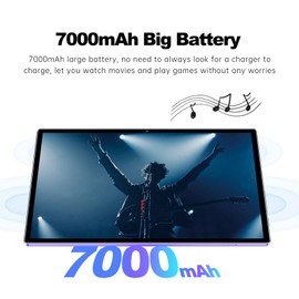 Tablet 8GB+256GB 10.1 inch Screen 5G Calling 10-Core MTK6797 Processor 128GB Expandable Memory Large Storage Capacity High-Clear Large Screen BT5.0 7000mAh Battery Long Standby Time Multifunctional Network Connection