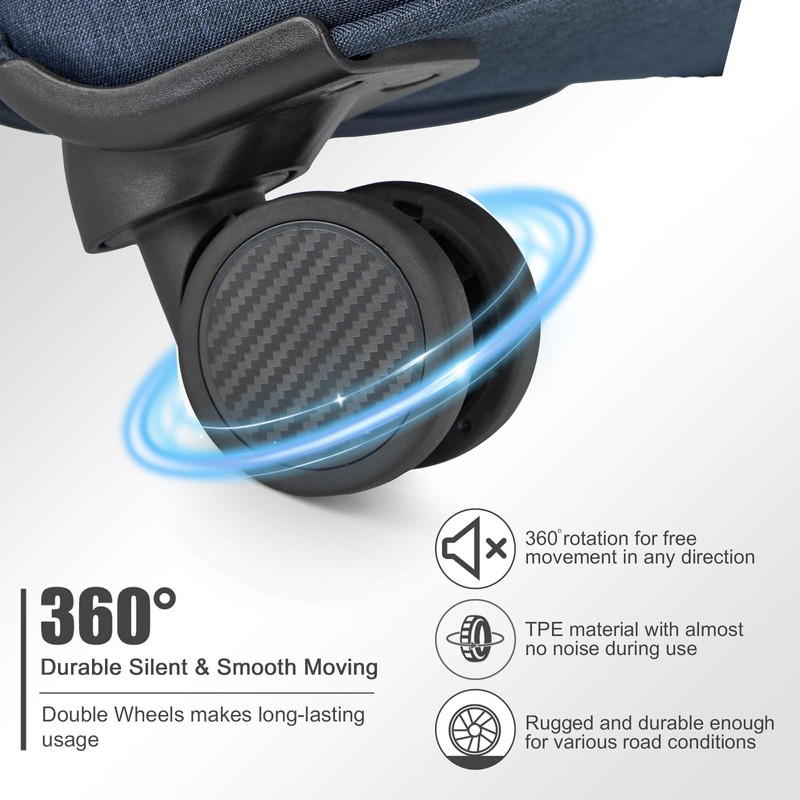Kono Small Carry On 22x14x9 Softside Airline Approved Luggage with