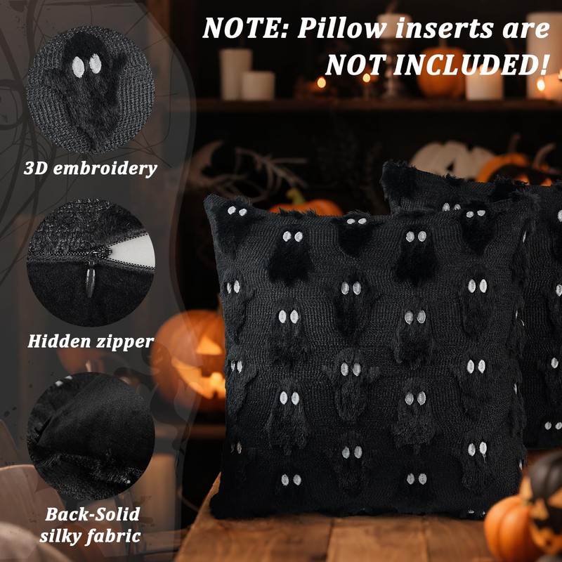 Artmag Halloween Ghost Pillow Covers 18x18 Set of 2, Soft