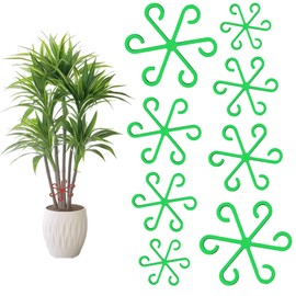 LUMOOM 8 Stück Pflanzenstützen, Vielseitige Staudenhalter und Pflanzenhalter, Stützring für Monstera und Rankhilfe Pflanzen, Garten Pflanzenklammern, Verschiedene Größen (Grün)