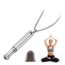 SSKHE Breathing Necklace, Anxiety Relief Necklace, Whistle Necklace, Meditation, Stress Relief, Portable Deep Breathing Practice Necklace, Suitable for Men and Women