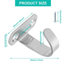 Auvotuis 12Pcs Screw Mount Ceiling Hooks Stainless Steel Under-Shelf Towel Hook Heavy Duty Coat Hook Hanger for Kitchen, Cupboard, Cabinet, Bathroom (Brushed Nickel)