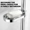 2 Pcs Shower Soap Holder,Dish for Tray,Clip-on Rail,Adjustable-Rust-Resistant with Grooved
