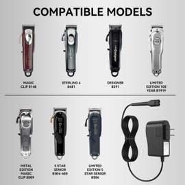 4V Clipper Charger for Wahl Magic Clipper Cordless 8164 8591 8148 8504, 5-Star Magic Clip Cordless Trimmer, 1919 100 Year Hair Clipper