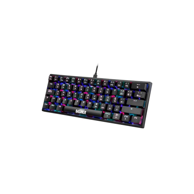 Teclado alámbrico led Rainbow Gamer para PCMac BASH-1002