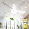 Abnaok Ceiling Fan with LED Light and Remote Control, Bedroom