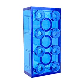 Minizfigs 2x4 Classic Bricks Building Toys 100 PCS: Kids Classroom Must Haves, Basic Blocks STEM Learning City, Perfect for Young Builders Creative Building Toy Set for Boys Girls - Transparent Blue