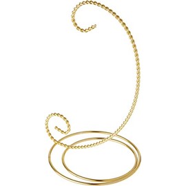 Bard's Scroll Gold-toned Ornament Stand, Small, 7.5" H x 4.5" W x 4.5" D