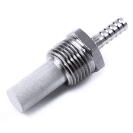 0.5 Micron Inline Oxygenation Diffusion Stone, 1/2" NPT Hose Barb Stainless Steel Aeration Stone Carbonating Stone with 1/4" Barb for Home Brewing Beer