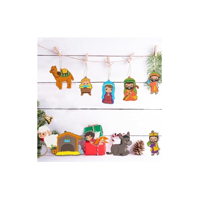 kockuu 12 adornos de Navidad para belén de Navidad, adornos
