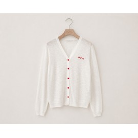 See-through thin long sleeve point button summer women's cardigan V-neck / 시스루 얇은 긴팔 포인트 단추 여름 여성 가디건 브이넥