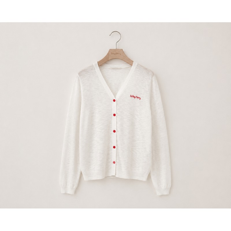 See-through thin long sleeve point button summer women's cardigan V-neck