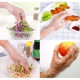 Ronco Disposable Clear Plastic Gloves,500 Pcs for Cooking, Cleaning Food handling (1-Pack), X-Large