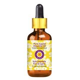 Deve Herbes Pure Cypriol Essential Oil (Cyperus scariosus) with Glass Dropper Steam Distilled 15ml (0.50 oz)