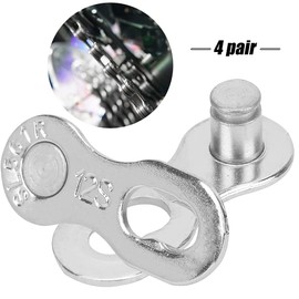 4 Pair Bike Chain Link, Professional Reusable Quick Link 12 Speed Chain Bicycle Missing Connectors Cycling Repair Accessories for Dirt Quad Buggy Mini Bike Bicycle Replacement (Silver)