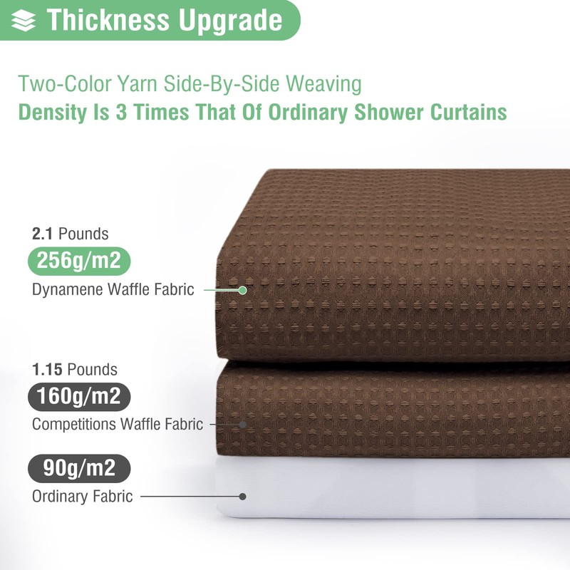 Dynamene Extra Long Shower Curtain - 96 Inch Long Waffle