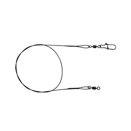 PetrisCatch Set of 10 Steel Leaders with Carabiner for Pike, 25 cm, 20 kg, 0.5 mm, 1 x 7
